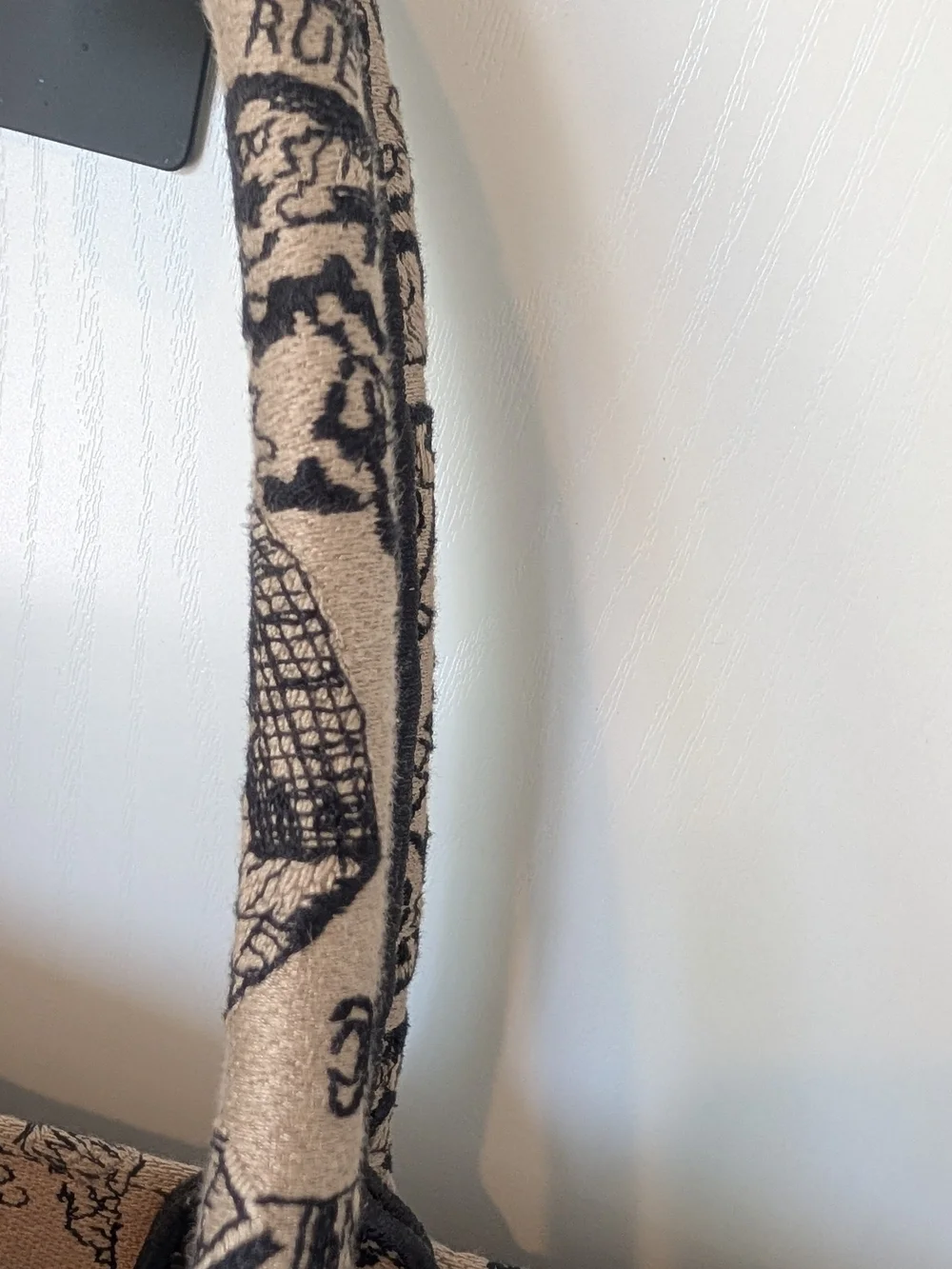 Dior Medium Book Tote In Plan De Paris Embroidered Black And Beige Canvas